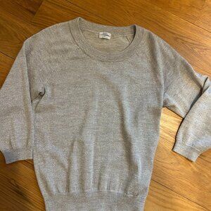 Madewell 3/4 sleeve silver sweater